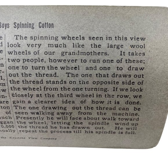 Antique 1905 Stereoview Photo Card Native Boys Spinning Cotton Egypt Keystone - Picture 8 of 10